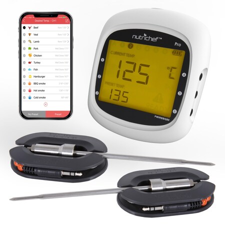 Nutrichef Bluetooth Wireless Bbq Digital Thermometer PWIRBBQ80